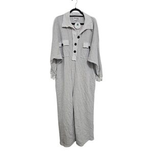 BUCKETLIST Gray Button-Up Jumpsuit